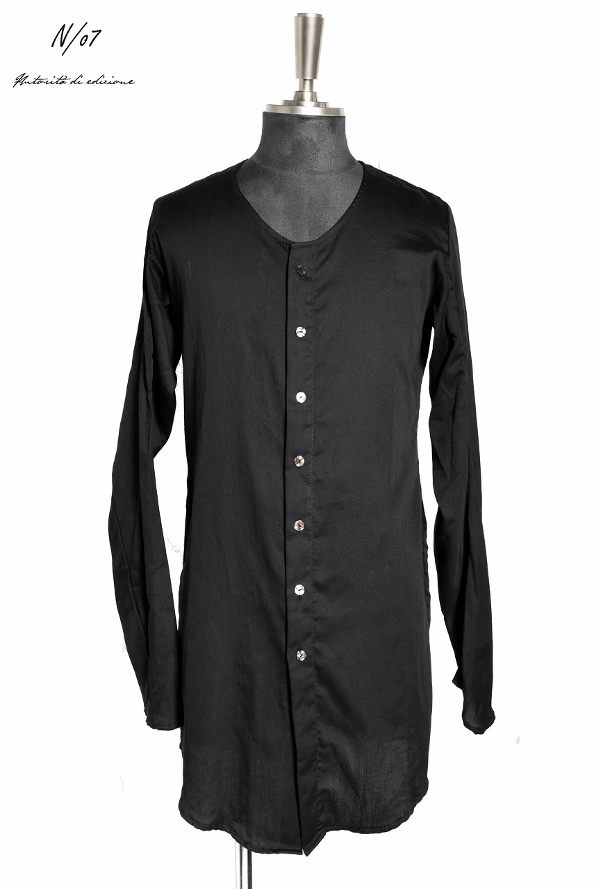 N/07 AIR SATIN COTTON MIDDLE CARDIGAN (BLACK)