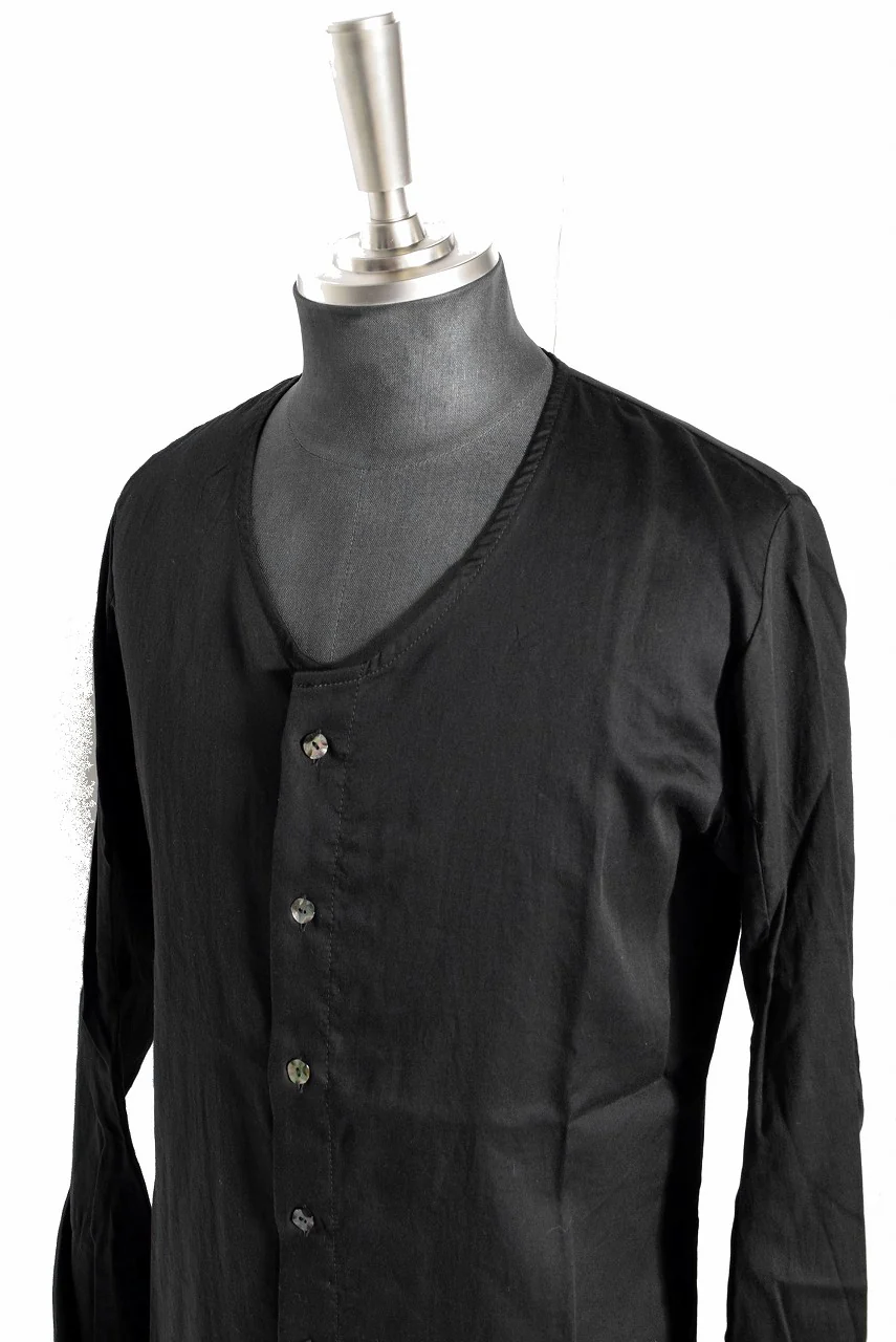 N/07 AIR SATIN COTTON MIDDLE CARDIGAN (BLACK) - Image 8