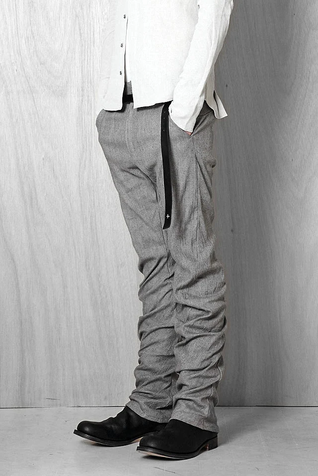 N/07 anatomy 3dimention pants extra stretch silk linen fabric (ASPHALT) - Image 4