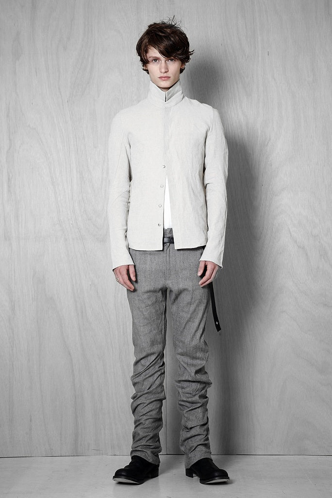 N/07 anatomy 3dimention pants extra stretch silk linen fabric (ASPHALT) - Image 5