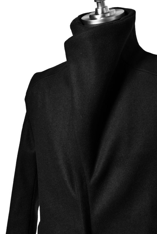 N/07 ANATOMY HIGHNECK COAT / PREMIUM WOOLYARN CASHMERE (BLACK) - Image 7