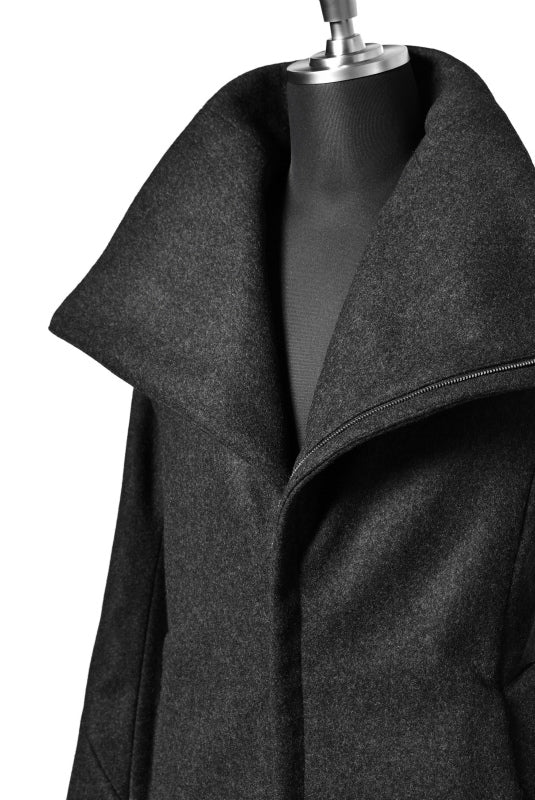 N/07 ANATOMY HIGHNECK COAT / PREMIUM WOOLYARN CASHMERE (GREY) - Image 10