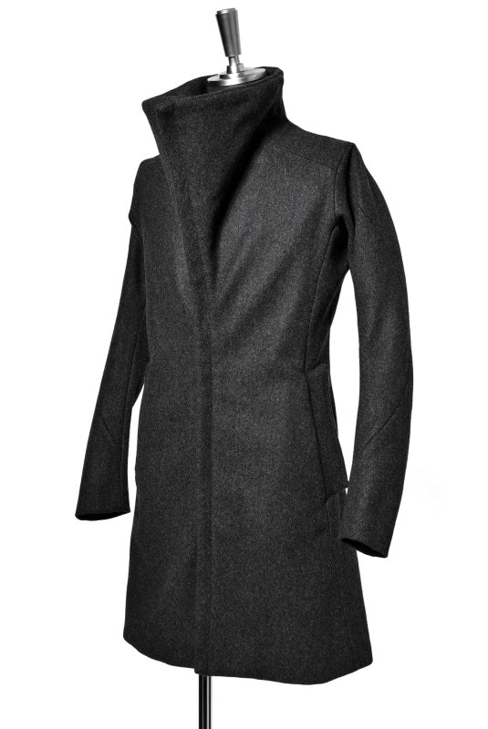 N/07 ANATOMY HIGHNECK COAT / PREMIUM WOOLYARN CASHMERE (GREY) - Image 4