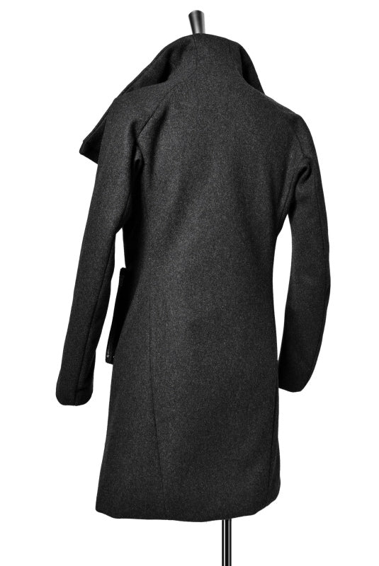 N/07 ANATOMY HIGHNECK COAT / PREMIUM WOOLYARN CASHMERE (GREY) - Image 5
