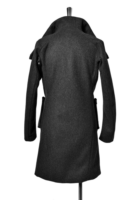 N/07 ANATOMY HIGHNECK COAT / PREMIUM WOOLYARN CASHMERE (GREY) - Image 6