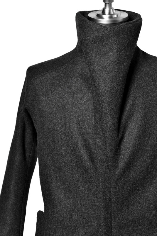 N/07 ANATOMY HIGHNECK COAT / PREMIUM WOOLYARN CASHMERE (GREY) - Image 7