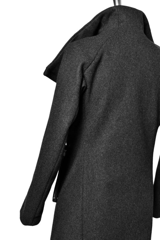 N/07 ANATOMY HIGHNECK COAT / PREMIUM WOOLYARN CASHMERE (GREY) - Image 8