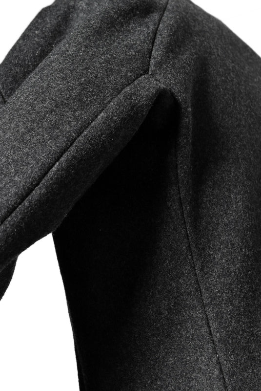 N/07 ANATOMY HIGHNECK COAT / PREMIUM WOOLYARN CASHMERE (GREY) - Image 9