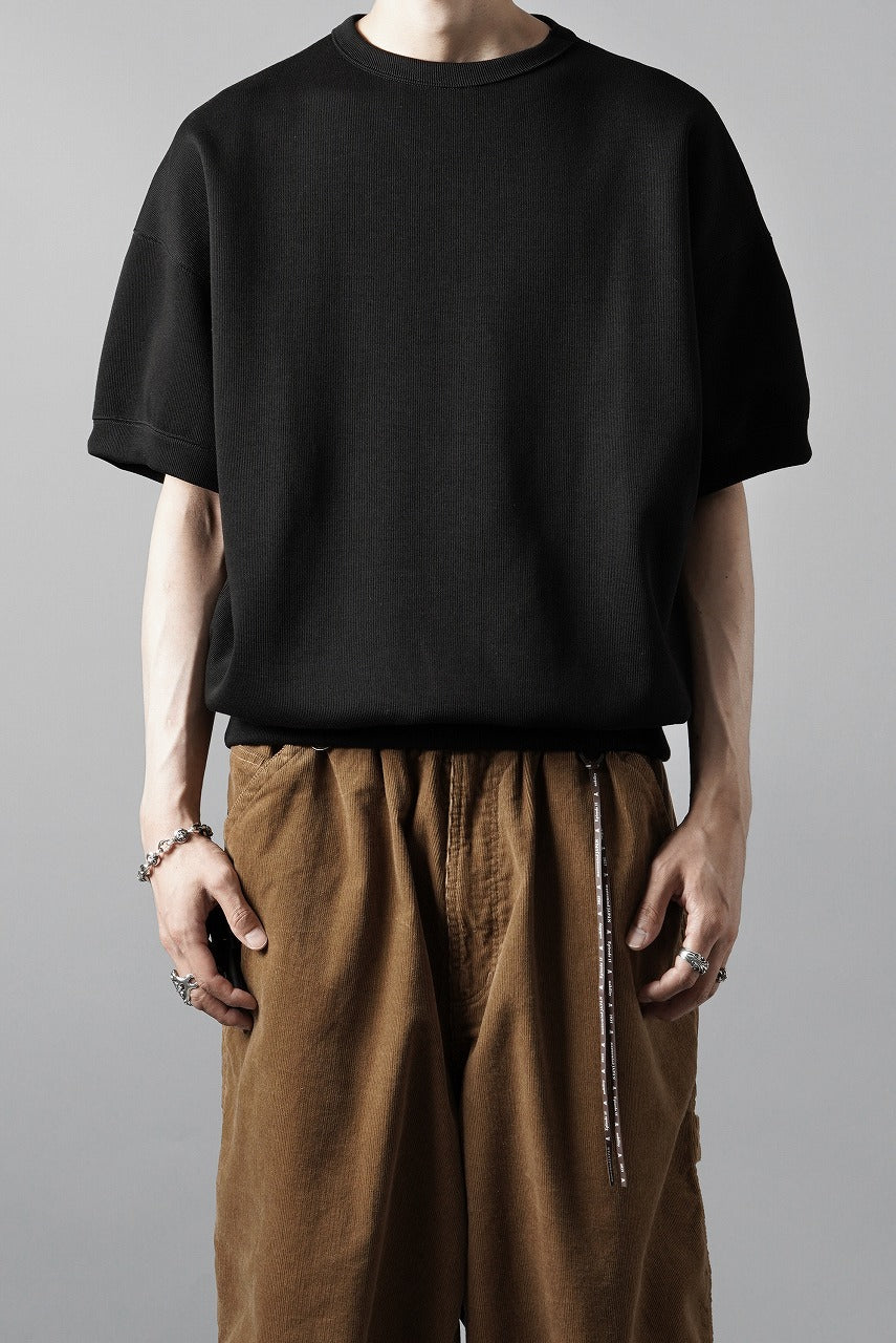 N/07 BASIC TOP / RIBBED CARDBOARD KNIT JERSEY (BLACK) - Image 14