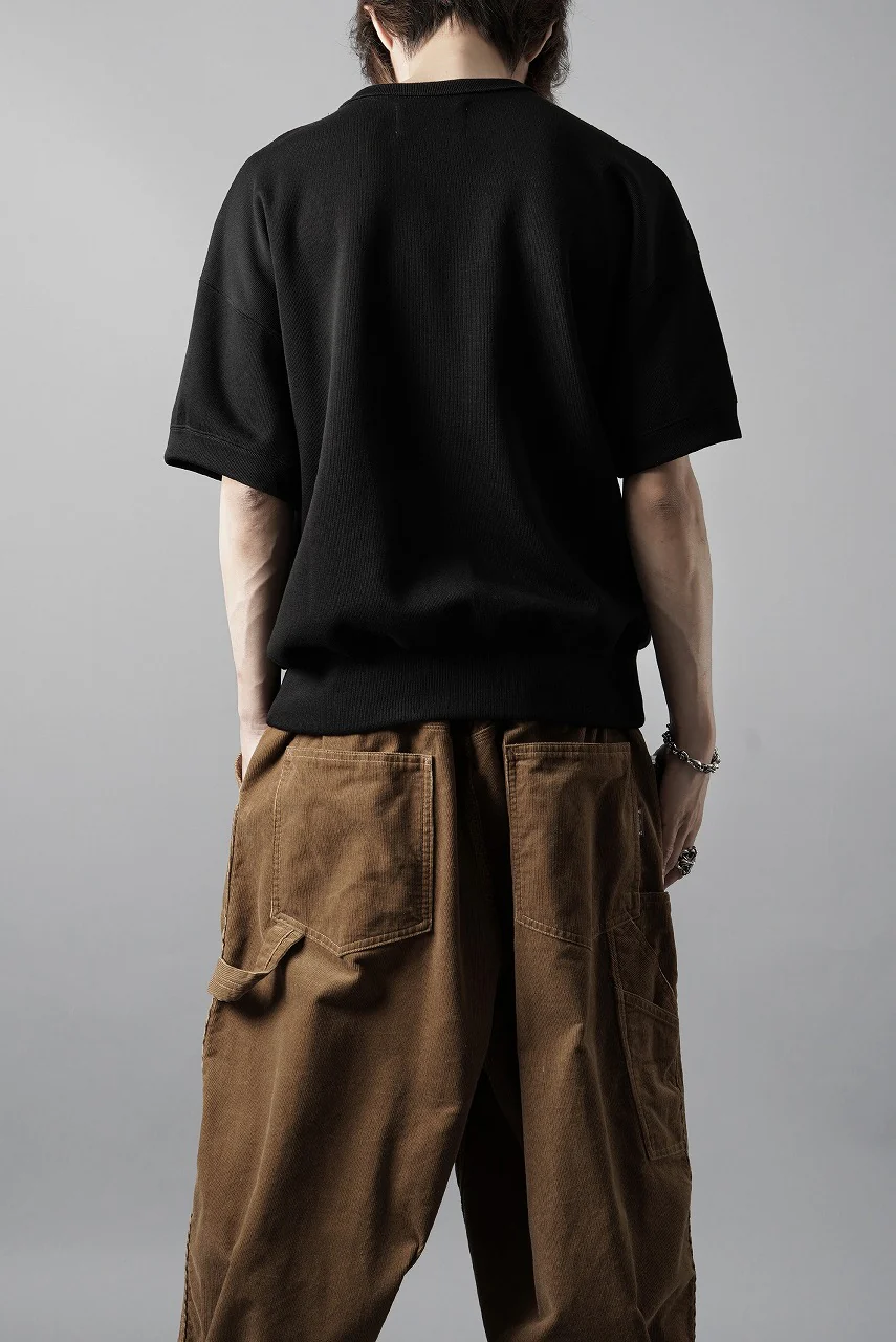 N/07 BASIC TOP / RIBBED CARDBOARD KNIT JERSEY (BLACK) - Image 16