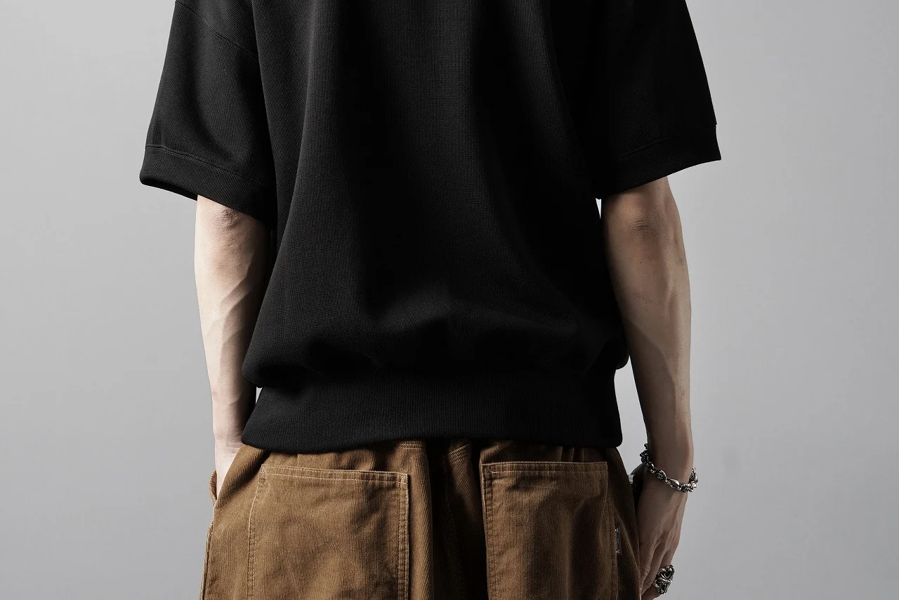 N/07 BASIC TOP / RIBBED CARDBOARD KNIT JERSEY (BLACK) - Image 20