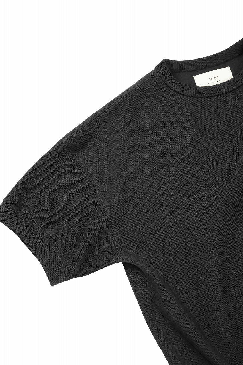 N/07 BASIC TOP / RIBBED CARDBOARD KNIT JERSEY (BLACK) - Image 6