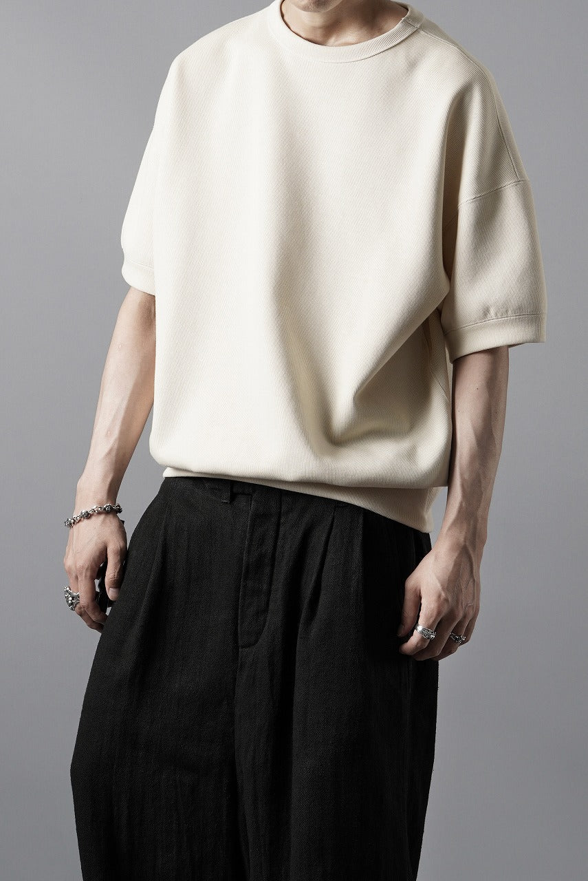 N/07 BASIC TOP / RIBBED CARDBOARD KNIT JERSEY (LIGHT BEIGE) - Image 14