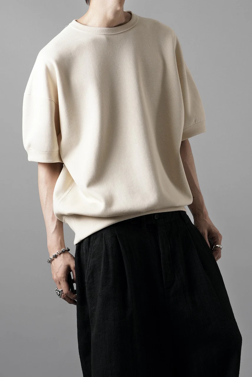 N/07 BASIC TOP / RIBBED CARDBOARD KNIT JERSEY (LIGHT BEIGE) - Image 15