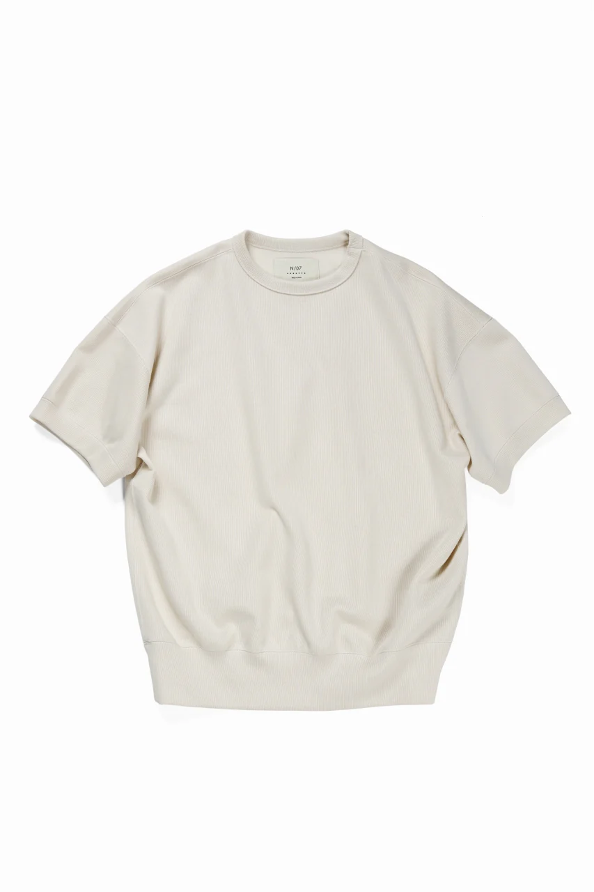 N/07 BASIC TOP / RIBBED CARDBOARD KNIT JERSEY (LIGHT BEIGE) - Image 2