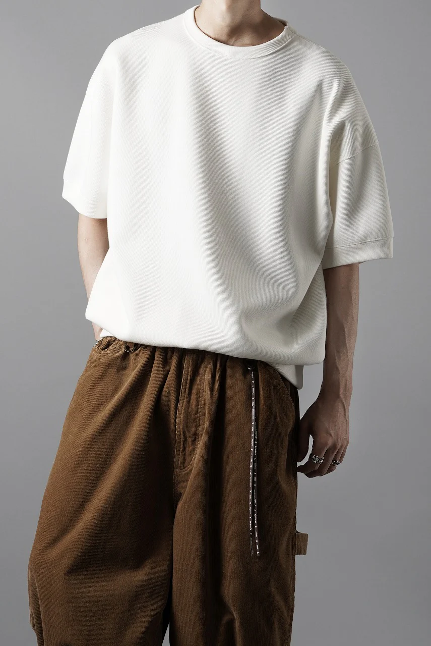 N/07 BASIC TOP / RIBBED CARDBOARD KNIT JERSEY (WHITE) - Image 15