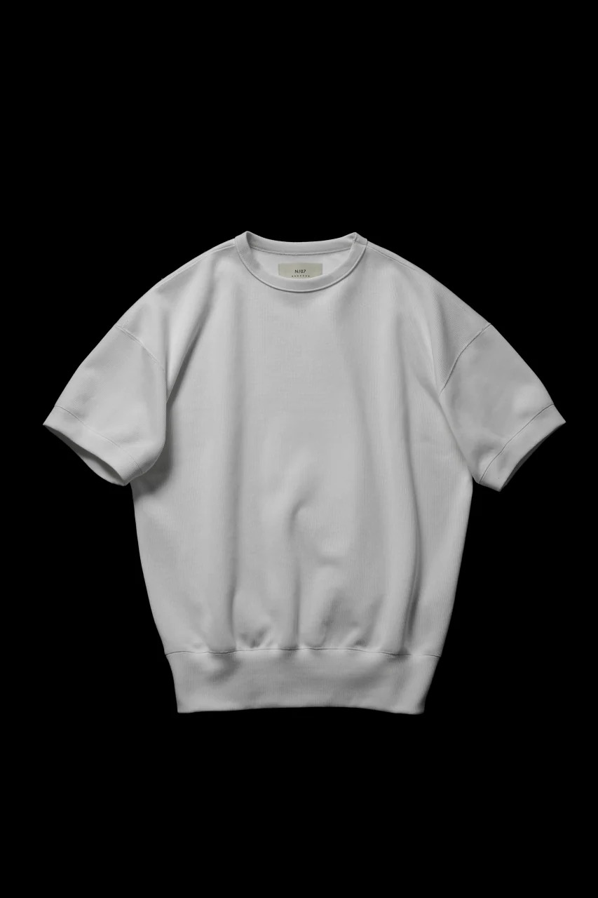 N/07 BASIC TOP / RIBBED CARDBOARD KNIT JERSEY (WHITE) - Image 2