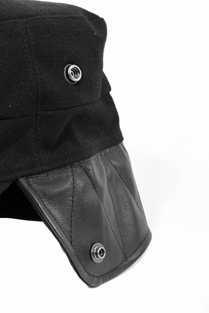 N/07 cap [cotton/wool doddy tweed | earmuff] (BLACK) - Image 4