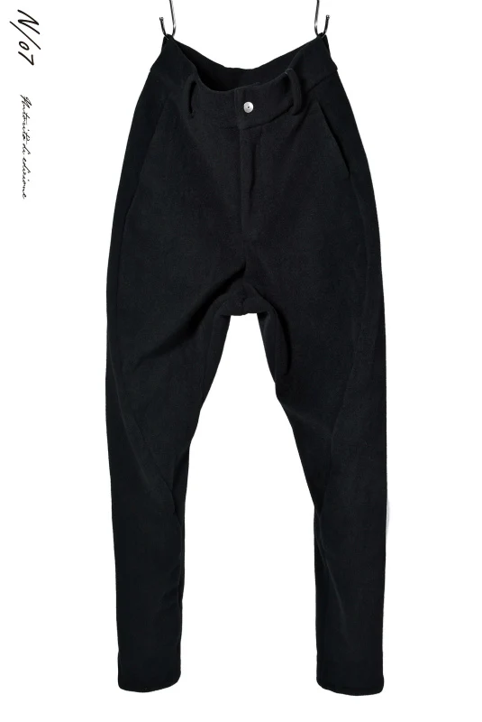 N/07 CURVE JODHPUR PANT / CASHMERE KNIT MELTON (BLACK)