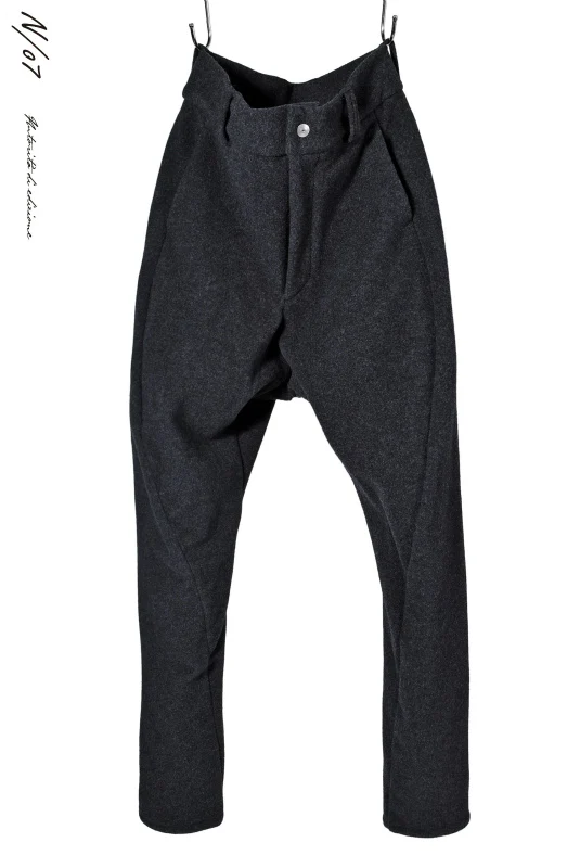 N/07 CURVE JODHPUR PANT / CASHMERE KNIT MELTON (CHARCOAL)