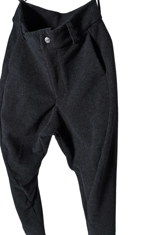N/07 CURVE JODHPUR PANT / CASHMERE KNIT MELTON (CHARCOAL) - Image 5