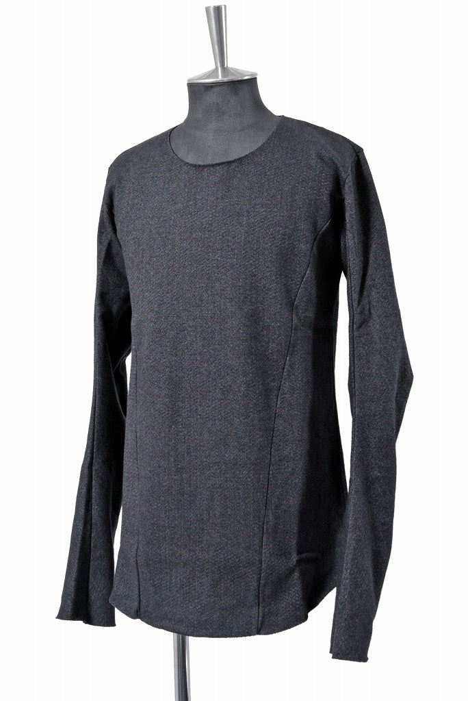 N/07 curved seam l/s "arte" [cotton fleecy knitting needle punch] (BLACK) - Image 2