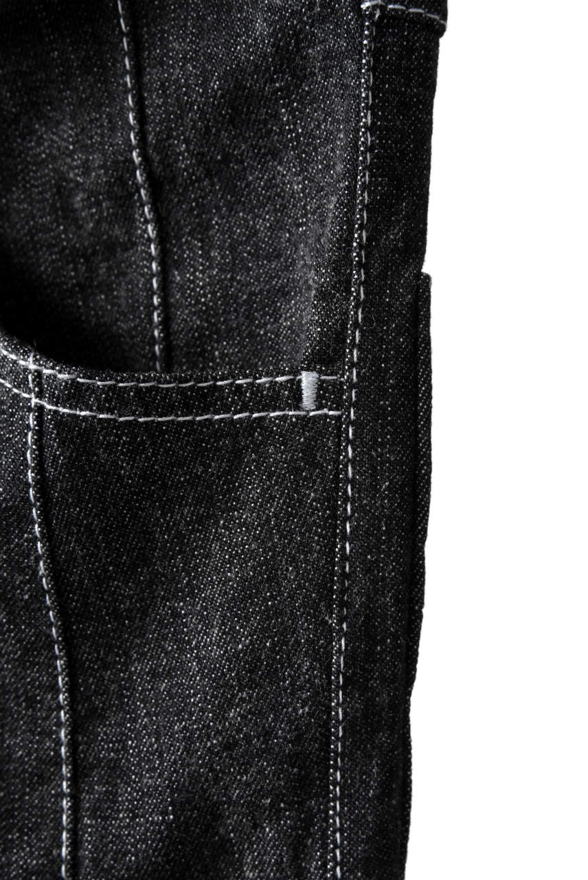 N/07 Darts-Structure Skinny Pants #THIN / Elastic DENIM (BLACK) - Image 13