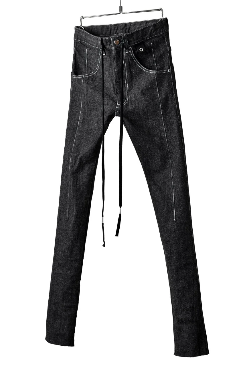 N/07 Darts-Structure Skinny Pants #THIN / Elastic DENIM (BLACK) - Image 2