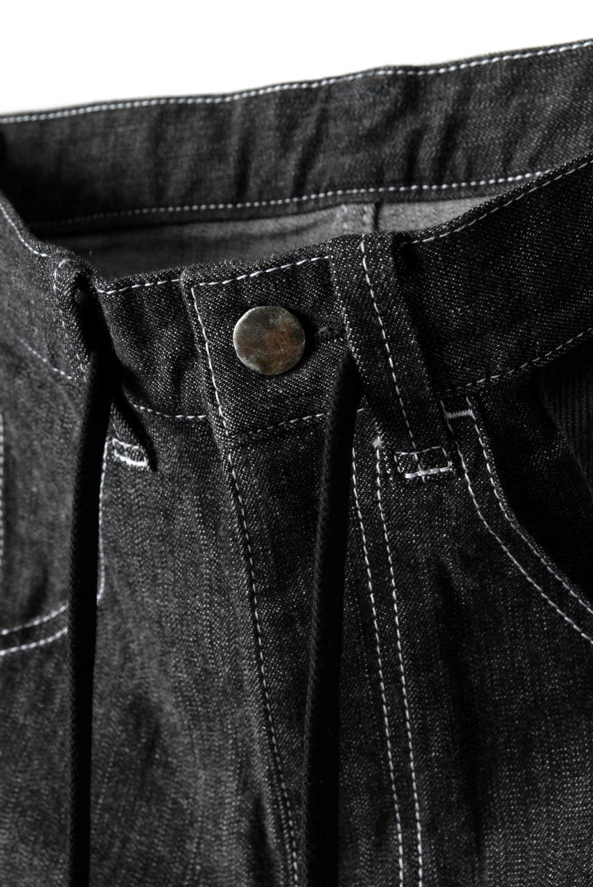 N/07 Darts-Structure Skinny Pants #THIN / Elastic DENIM (BLACK) - Image 7