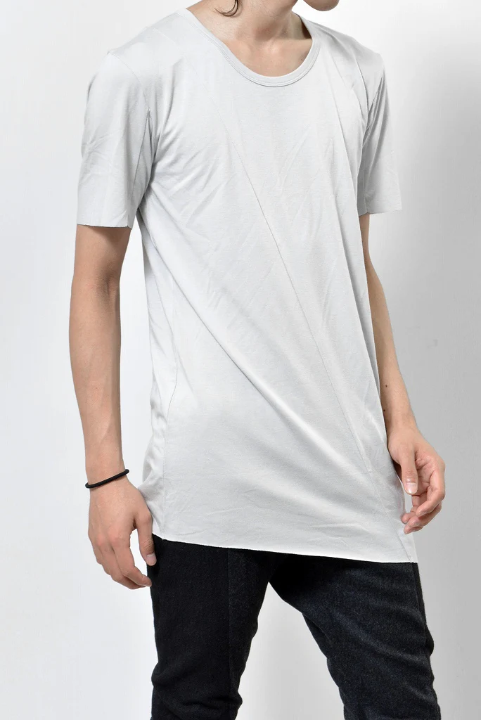 N/07 diagonal seam Tee sliky modal jersey (LIGHT GREY) - Image 10