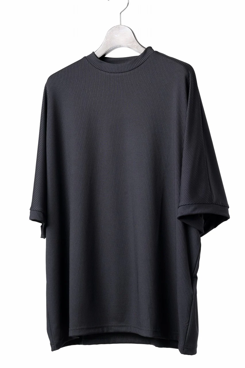 N/07 DOLMAN SHORT SLEEVE TEE / AQUASUITING THICK RIB (BLACK) - Image 2