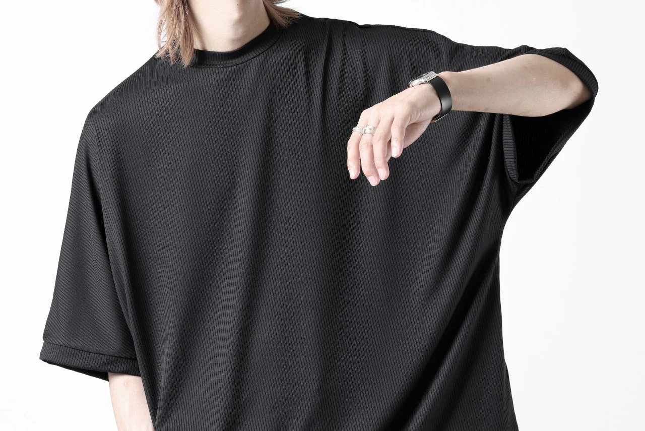N/07 DOLMAN SHORT SLEEVE TEE / AQUASUITING THICK RIB (BLACK) - Image 23