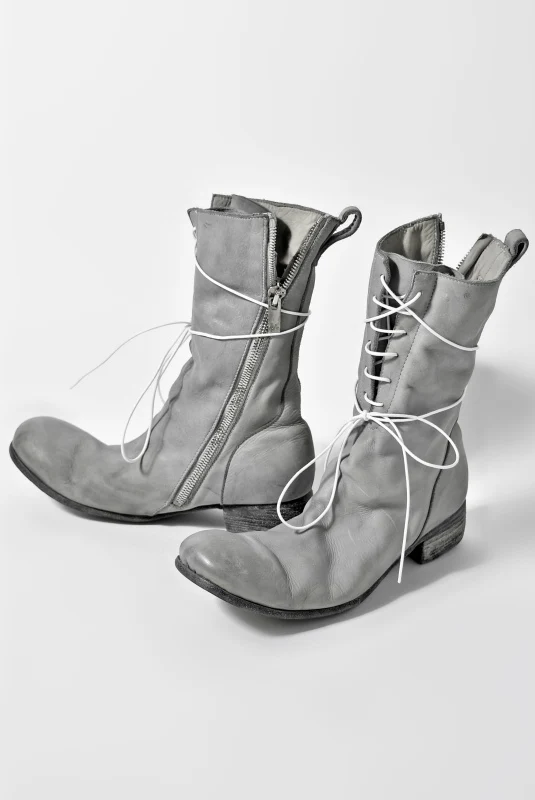N/07 - enuzeronana CALFSKIN TUMBLER DYE BOOTS (LIGHT GREY) - Image 4