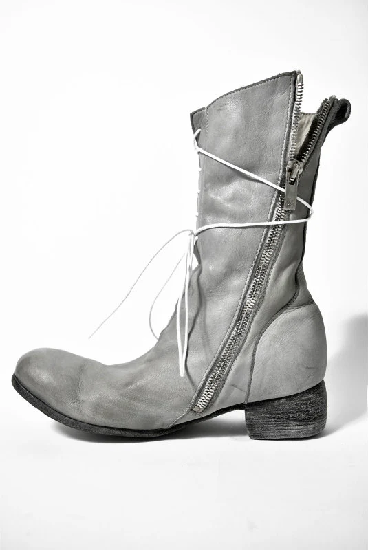 N/07 - enuzeronana CALFSKIN TUMBLER DYE BOOTS (LIGHT GREY) - Image 7