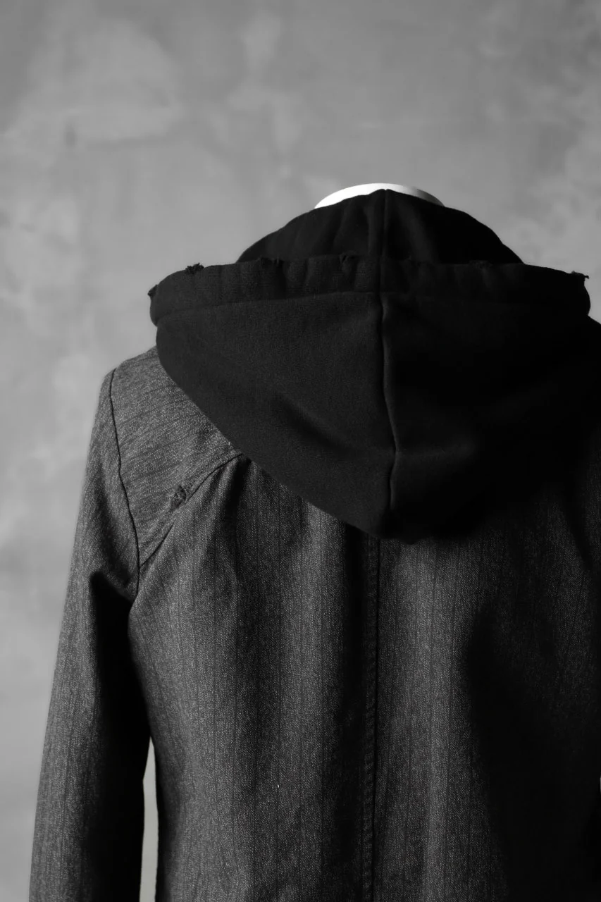 N/07 exclusive Combined Shirt-Jacket [ Stripe Denim×Fleecy Cotton ] (BLACK STRIPE x BLACK) - Image 28