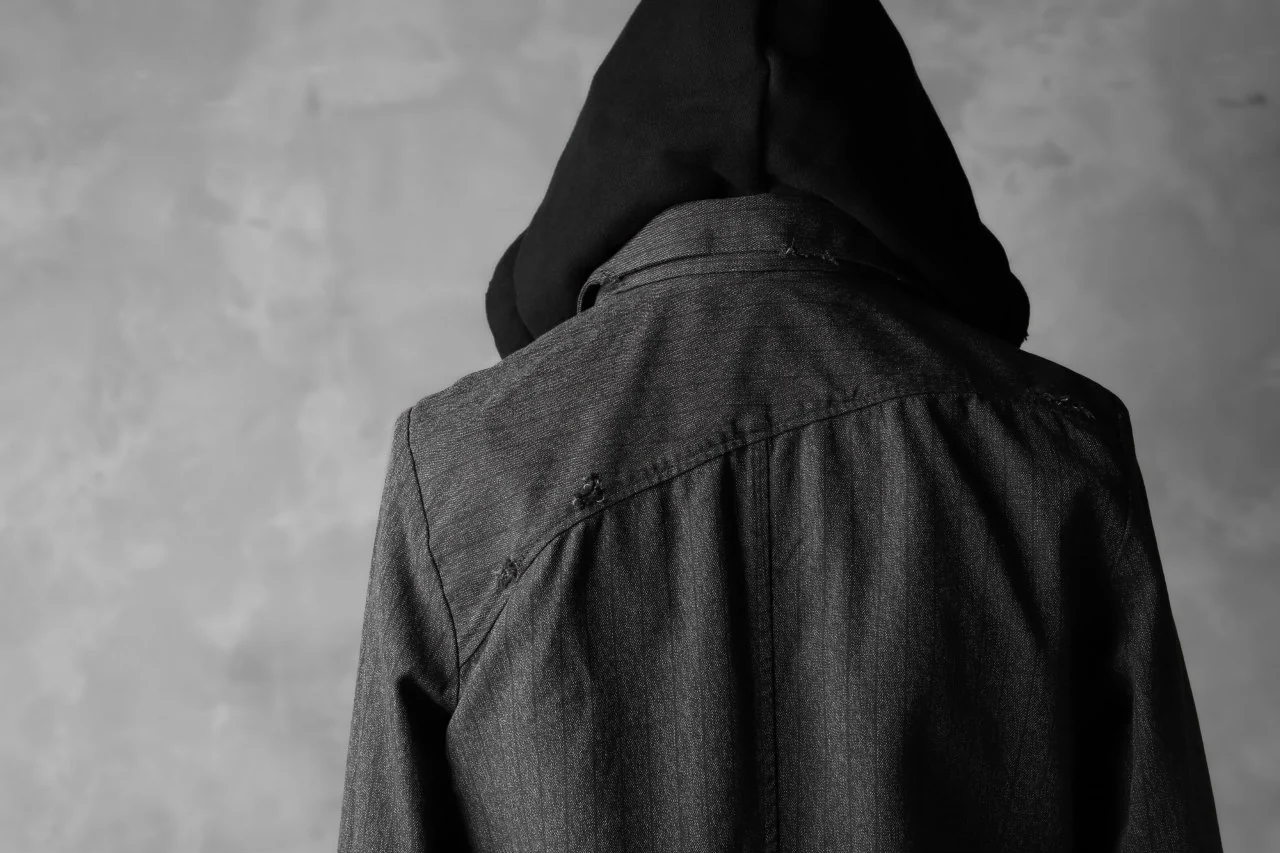 N/07 exclusive Combined Shirt-Jacket [ Stripe Denim×Fleecy Cotton ] (BLACK STRIPE x BLACK) - Image 33