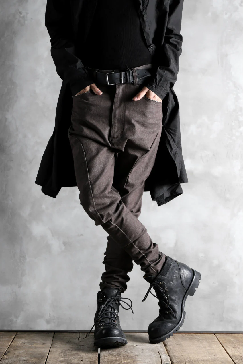 N/07 exclusive CONSTRUCTIVE FORMED SKINNY TROUSERS [ High Stretch Denim/Bio ] (KHAKI BROWN) - Image 24