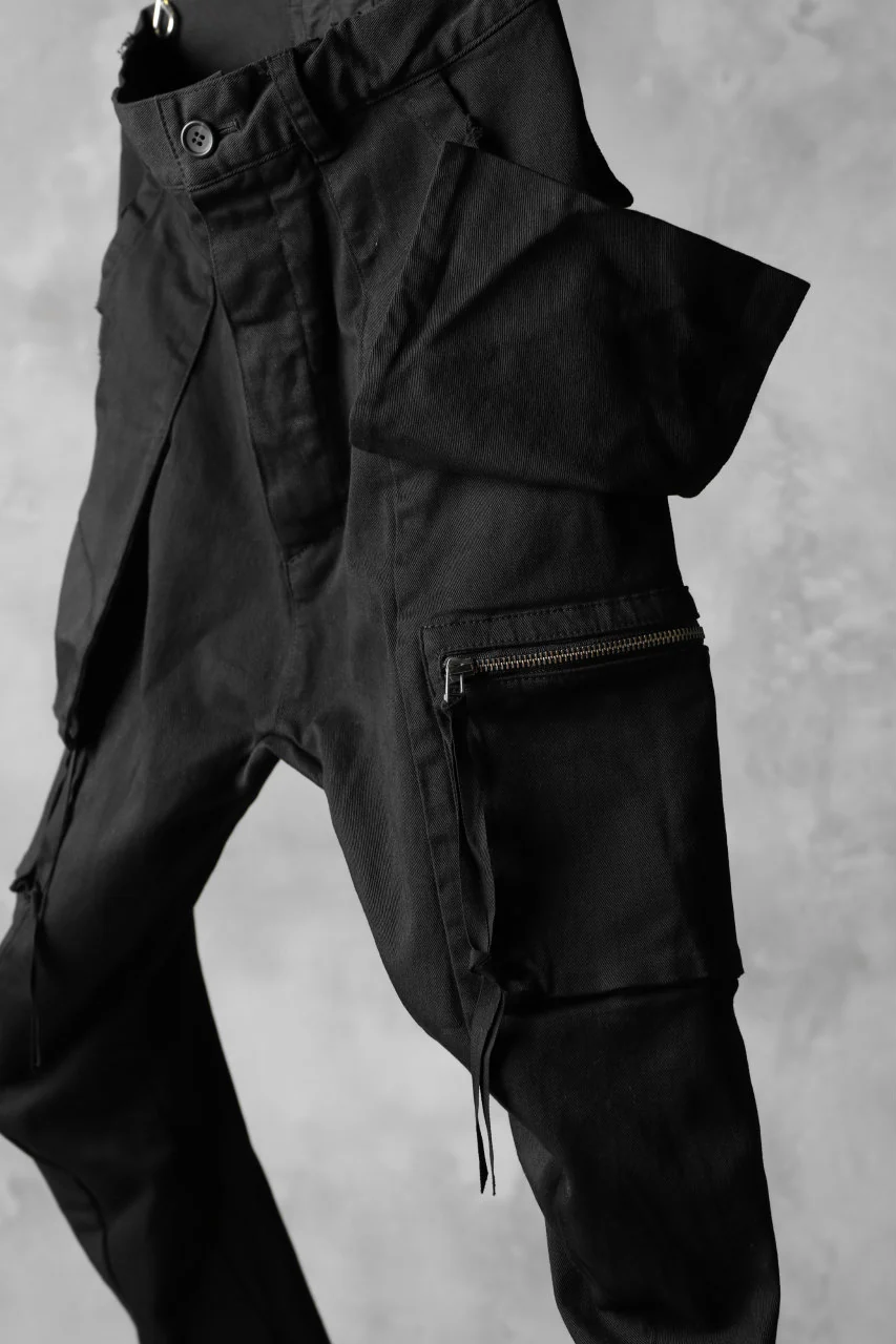 N/07 exclusive CONSTRUCTIVE LAYERED CARGO JODHPURS [ Stretch Weapon / Object Dye ] (BLACK) - Image 12