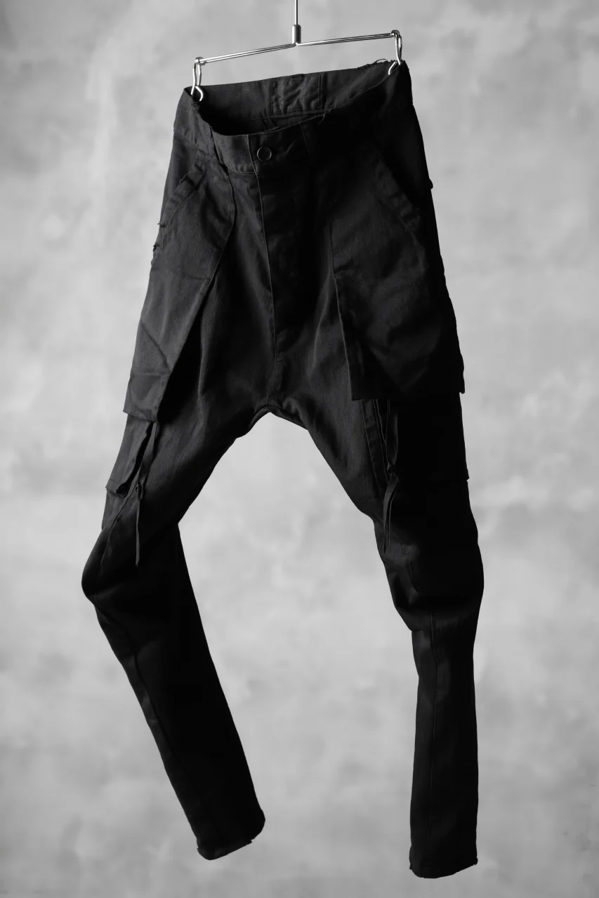N/07 exclusive CONSTRUCTIVE LAYERED CARGO JODHPURS [ Stretch Weapon / Object Dye ] (BLACK) - Image 2