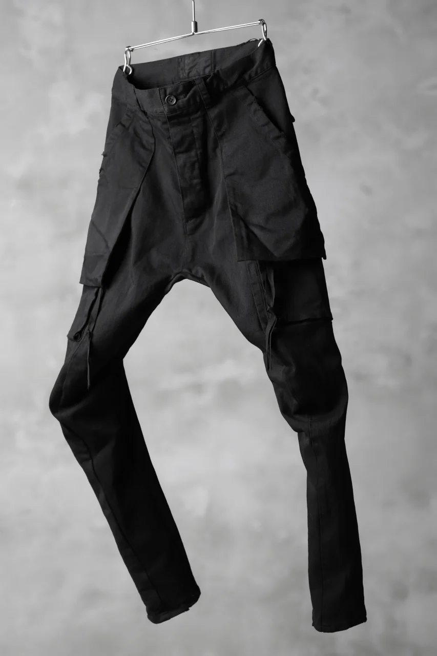N/07 exclusive CONSTRUCTIVE LAYERED CARGO JODHPURS [ Stretch Weapon / Object Dye ] (BLACK) - Image 3