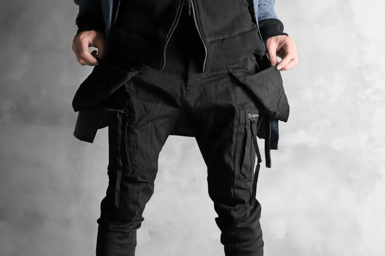 N/07 exclusive CONSTRUCTIVE LAYERED CARGO JODHPURS [ Stretch Weapon / Object Dye ] (BLACK) - Image 30