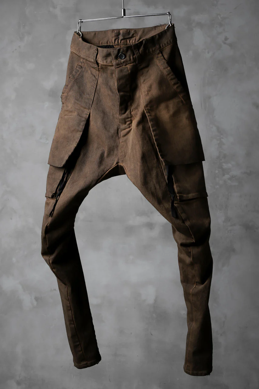 N/07 exclusive CONSTRUCTIVE LAYERED CARGO JODHPURS [ Stretch Weapon / Object Dye ] (D.BROWN(柿渋染+鉄媒染)) - Image 2