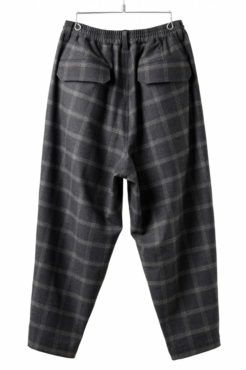 N/07 exclusive EASY WAIST TAPERED PANTS / T/R DOUBLE SIDE BRUSHED 2WAY STRETCH (CHECK) - Image 3