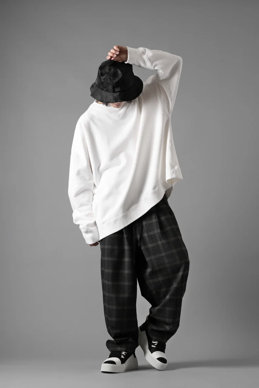 N/07 exclusive EASY WAIST TAPERED PANTS / T/R DOUBLE SIDE BRUSHED 2WAY STRETCH (CHECK) - Image 33