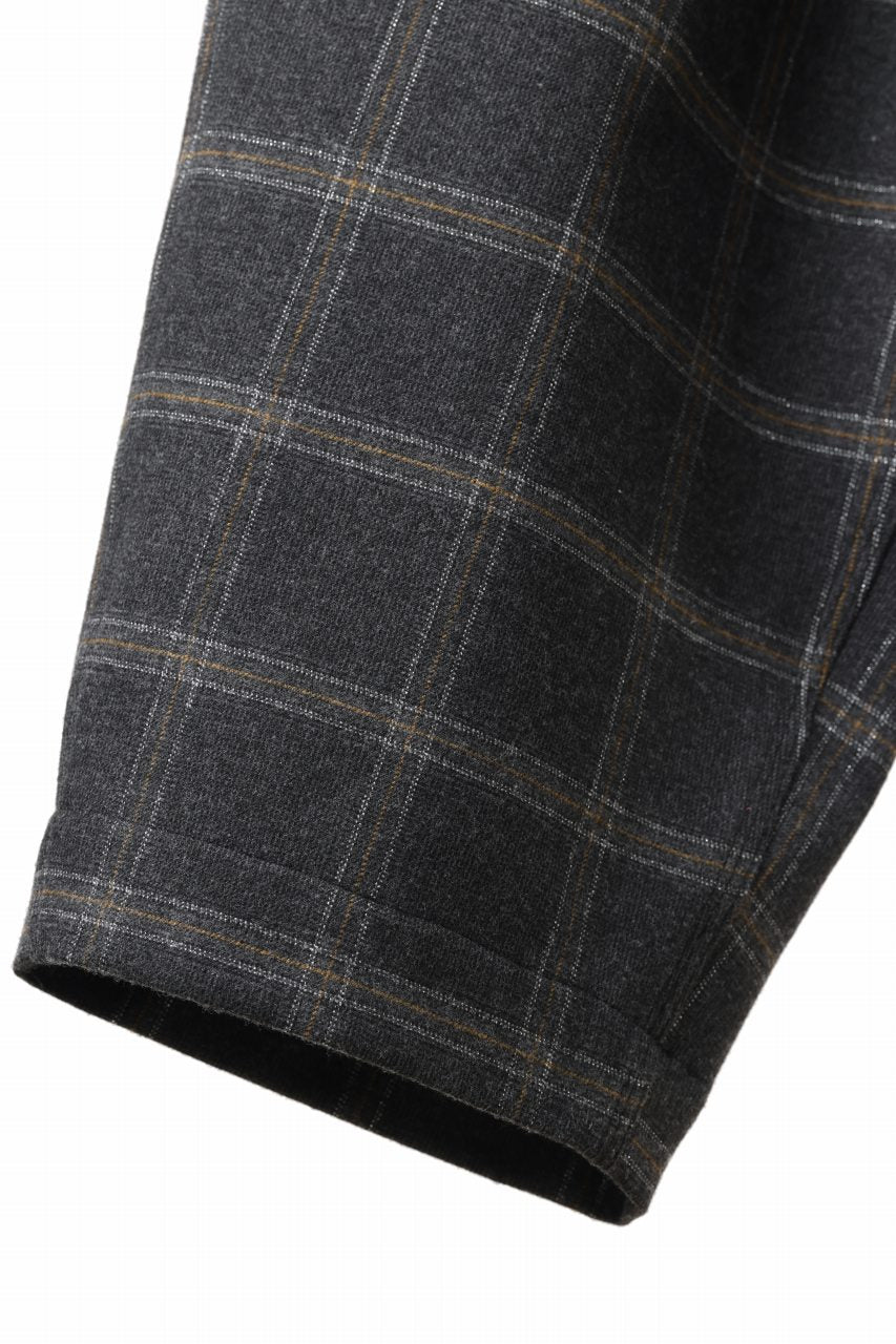 N/07 exclusive EASY WAIST TAPERED PANTS / T/R DOUBLE SIDE BRUSHED 2WAY STRETCH (CHECK) - Image 6