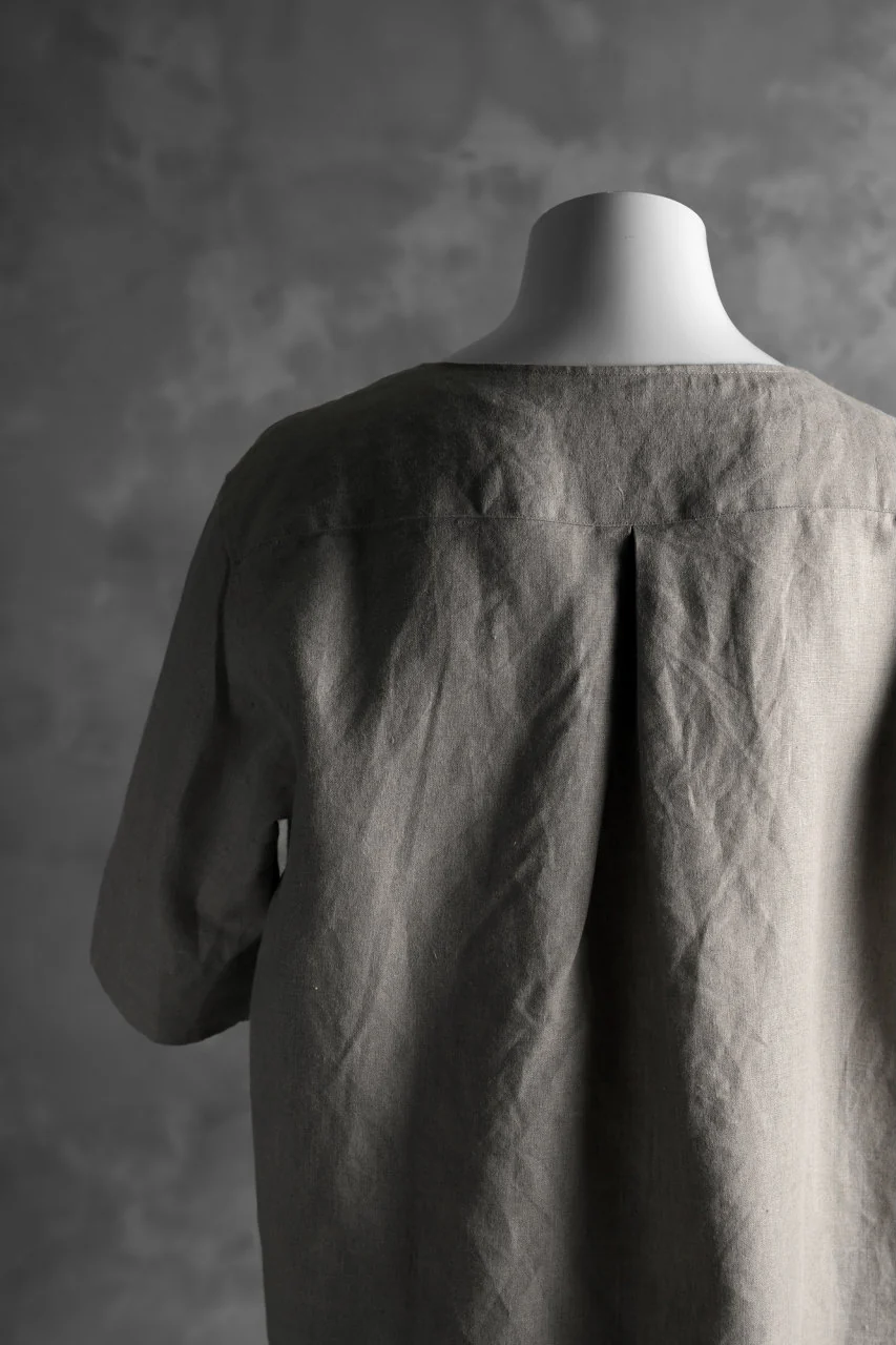 N/07 exclusive Henley Tunica Top [ Pure Linen Weave ] (BEIGE) - Image 14
