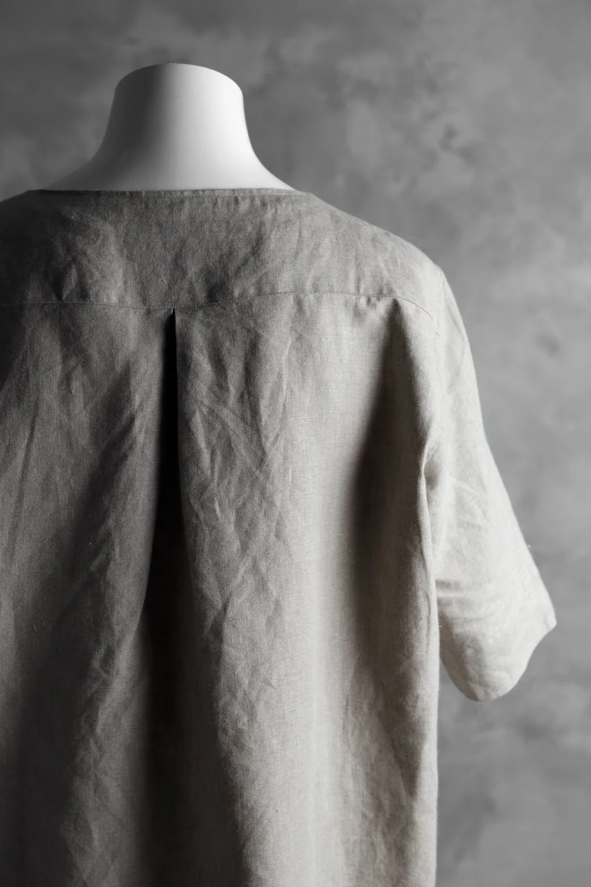 N/07 exclusive Henley Tunica Top [ Pure Linen Weave ] (BEIGE) - Image 15