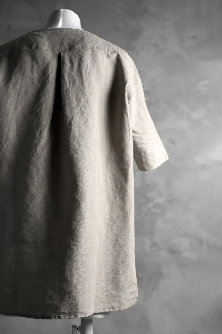 N/07 exclusive Henley Tunica Top [ Pure Linen Weave ] (BEIGE) - Image 16