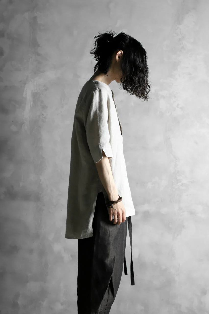 N/07 exclusive Henley Tunica Top [ Pure Linen Weave ] (BEIGE) - Image 24