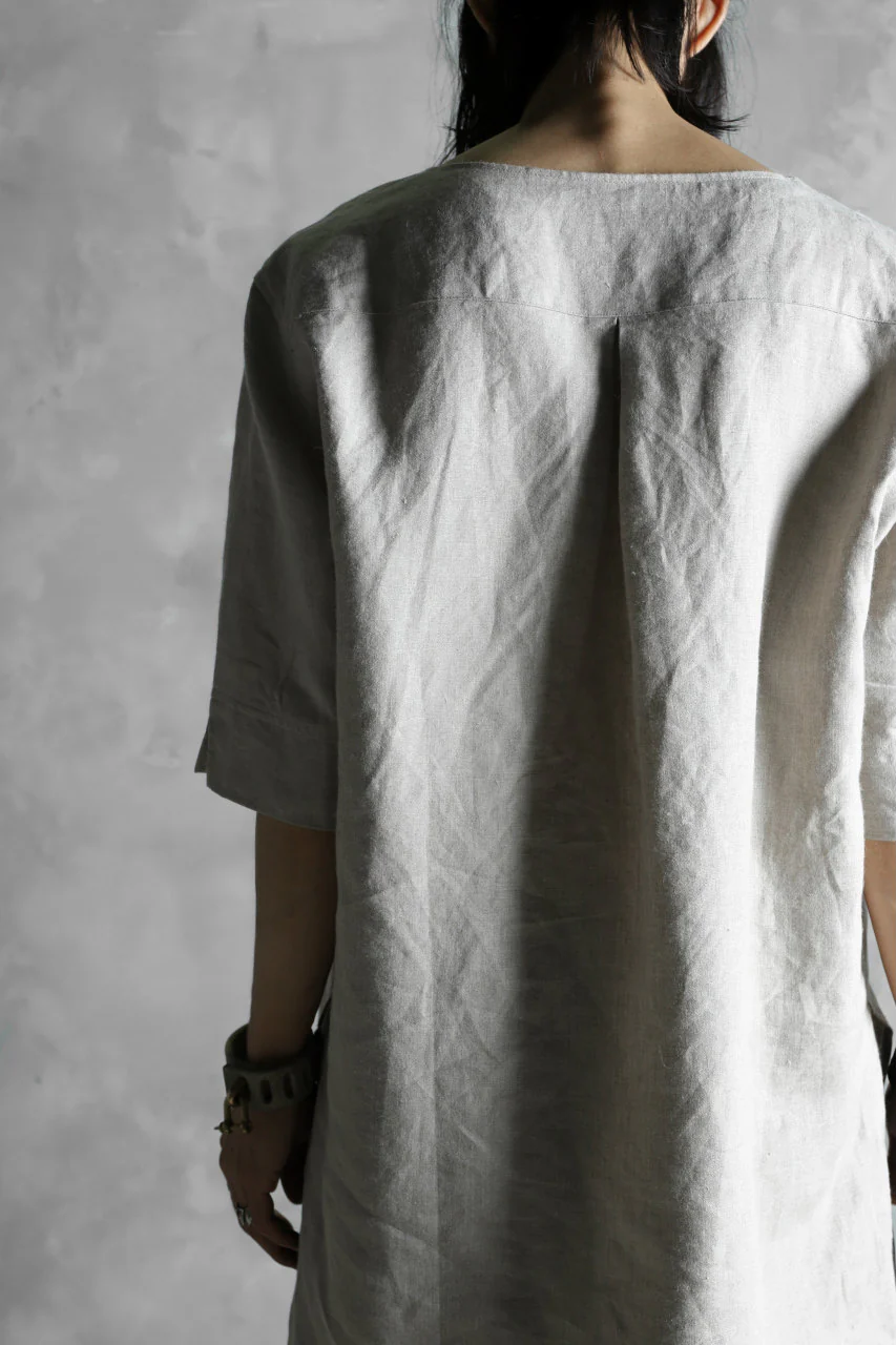 N/07 exclusive Henley Tunica Top [ Pure Linen Weave ] (BEIGE) - Image 27